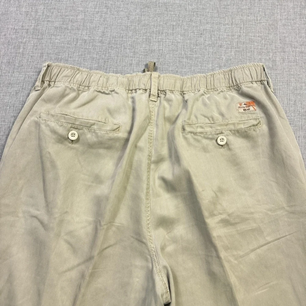 Tommy Bahama Drawstring Pants Mens Large 32x30 Beige Chino Lyocell Relaxed